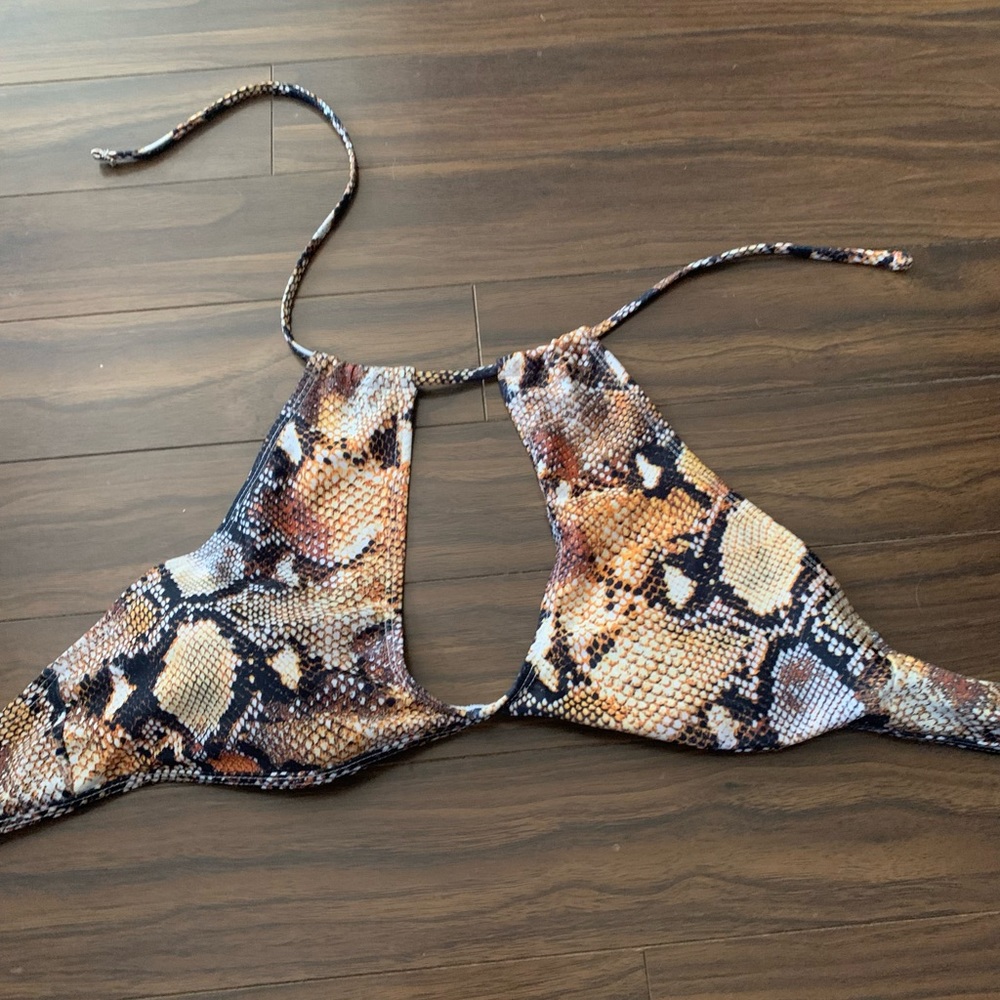 Snake print bikini top